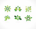 Stylized green leaves Royalty Free Stock Photo