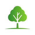 Stylized Green Tree Icon for Environmental Designs and Nature Concepts in Simple Minimalist Style with Gradient Royalty Free Stock Photo