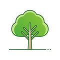 Stylized Green Tree Illustration, Nature Vector, Isolated Single Deciduous Tree Royalty Free Stock Photo