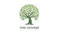 Stylized Green Tree Logo with Leafy Canopy and Roots nature growth Royalty Free Stock Photo