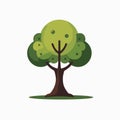 Stylized green tree vector illustration on a white background Royalty Free Stock Photo