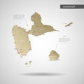 Stylized Guadeloupe map vector illustration.