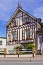 Stylized half-timbered house in Etretat