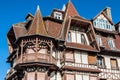 Stylized half-timbered house. Etretat is a commune in the Seine