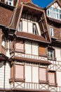 Stylized half-timbered house. Etretat is a commune in the Seine