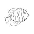 Stylized hand drawn fish ideal for childrens decor, sea themes Royalty Free Stock Photo