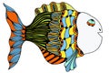 Stylized Hand Drawn Fish Royalty Free Stock Photo