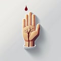 A Stylized Hand with Tree and Blood Drop, Life Concept Royalty Free Stock Photo
