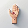 A Stylized Hand with Tree and Blood Drop, Life Concept Royalty Free Stock Photo
