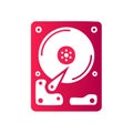 Stylized hard drive icon depicting data storage and technology in a vibrant magenta gradient Royalty Free Stock Photo