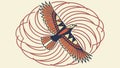 Stylized Hawk in Dynamic Flight Vector Art, vector design Generative AI Royalty Free Stock Photo
