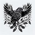 Stylized Hawk on White Background, AI Generative Royalty Free Stock Photo