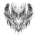 Stylized Hawk on White Background, AI Generative Royalty Free Stock Photo