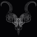 Stylized head of antelope. Vector portrait of a buffalo.