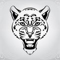 Stylized head of the leopard. vector illustration