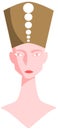 Stylized head of Nefertiti isolated