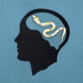 Stylized head silhouette. Symbol of herpetophobia