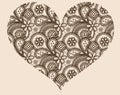 Stylized heart with abstract ornament