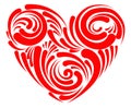Stylized heart for lovers day. Heart with patterns to the day of St. Valentine. Symbol of love. Tattoo. Royalty Free Stock Photo