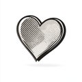 Comic Style Heart Shape With Halftone Pattern And Outline On White Background Royalty Free Stock Photo