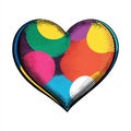 Colorful Abstract Heart Shape With Halftone Dots And Circles On White Background Royalty Free Stock Photo