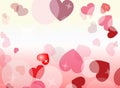 Stylized Hearts and stars with pink and yellow background