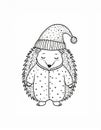 Stylized Hedgehog in Spotted Pajamas and Sleeping Cap on White Background Royalty Free Stock Photo
