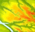 Contour elevation topographic vector map