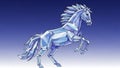 Geometric Crystal Horse Leaping in Motion Against Gradient Background Royalty Free Stock Photo