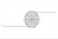 Continuous line drawing of a stylized human brain resembling a complex maze or pattern for problem solving concept Royalty Free Stock Photo