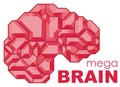Stylized of the human brain, side view. Mind logo / icon, vector template Royalty Free Stock Photo