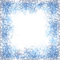 Stylized ice crystals design frame. Abstract texture freeze window. Winter background with frosted patterns. Jpeg