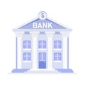 Stylized icon of a classic bank building with columns and a dollar sign on the pediment Royalty Free Stock Photo