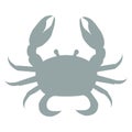 Stylized icon of a colored crab on a white background