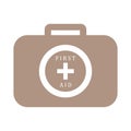 Stylized icon of a colored first aid kit