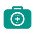 Stylized icon of a colored first aid kit