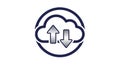 Icon communicates concepts of data transfer and digital storage in a Royalty Free Stock Photo