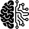 Digital brain and circuit board fusion Royalty Free Stock Photo