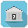 Stylized icon of a neoclassical building with a triangular pediment and columns, set Royalty Free Stock Photo