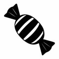 Black and White Striped Candy Icon Illustration Royalty Free Stock Photo