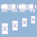 Stylized icon of the tanks and barrels with oil