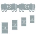 Stylized icon of the tanks and barrels with oil