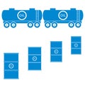 Stylized icon of the tanks and barrels with oil