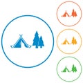 Stylized icon of tourist tent