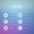 Stylized icons for online store service