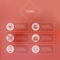 Stylized icons for store in internet