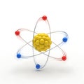A stylized illustration of an atom with protons, neutrons, and electrons Royalty Free Stock Photo