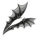Stylized illustration of bat wings featuring sharp angular shapes and clean Royalty Free Stock Photo