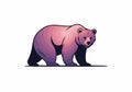 Stylized illustration of a bear, featuring a gradient color palette of pinks and purples. Royalty Free Stock Photo