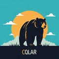 Stylized illustration of a bear standing Royalty Free Stock Photo